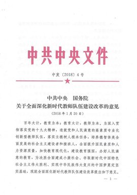 全面深化新时代教师队伍建设改革的意见