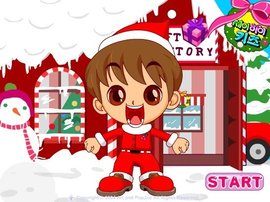 小男孩送圣诞礼物