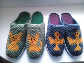 毛线拖鞋