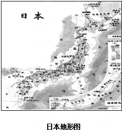 读日本地形图,回答1~3题日本地形34以上是( )A
