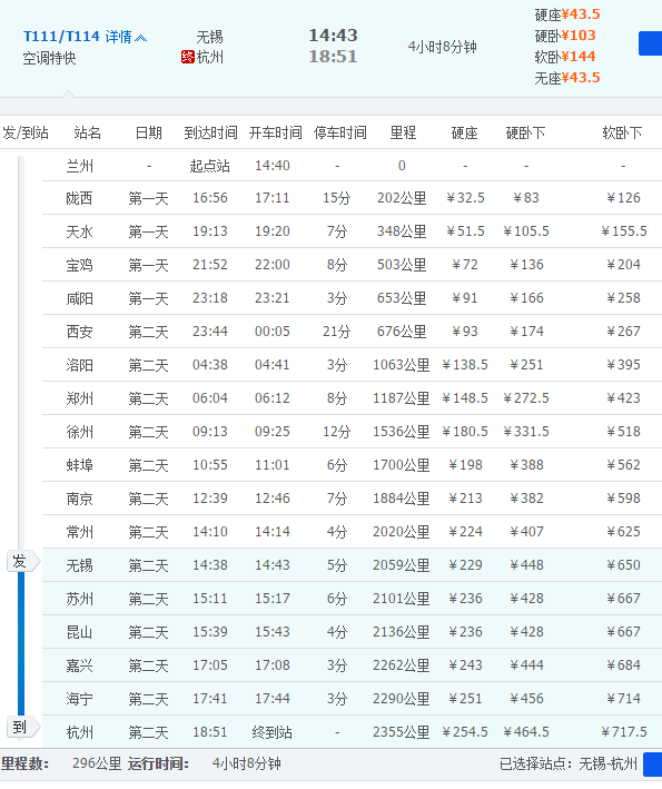 t114列车常州到杭州车票是多少?_360问答