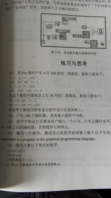 labview for 循环的相关题目,产生4行100列的数