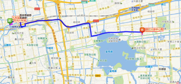上海虹桥火车站到苏州大道东123号如何乘车。